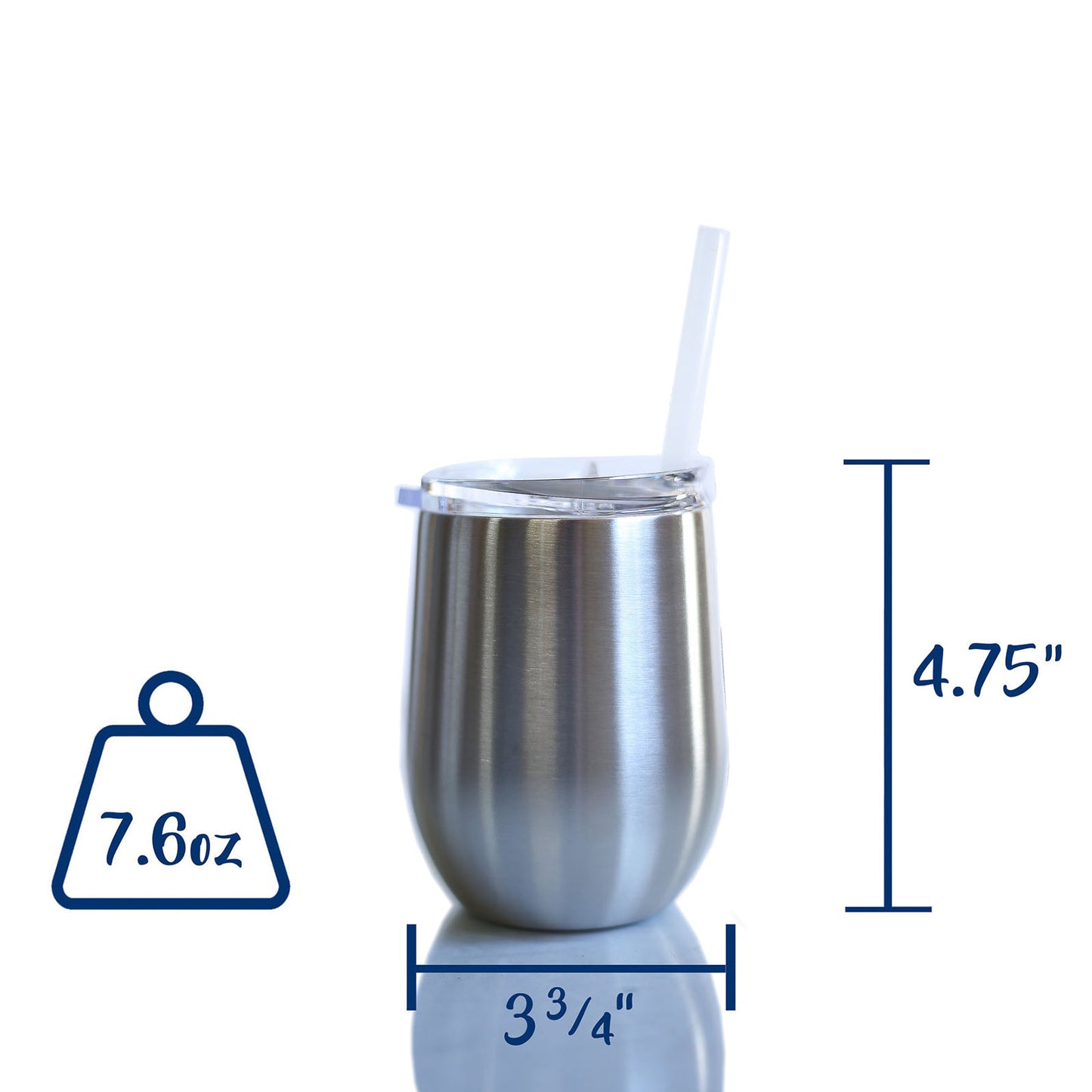 12oz STEMLESS WINE GLASS W STRAW CASE (25 UNITS)