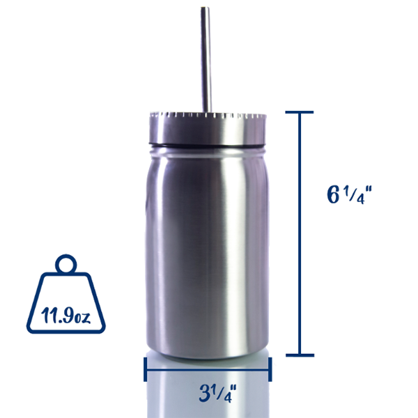 17oz MASON JAR TUMBLER W/ STRAW CASE (30 UNITS)