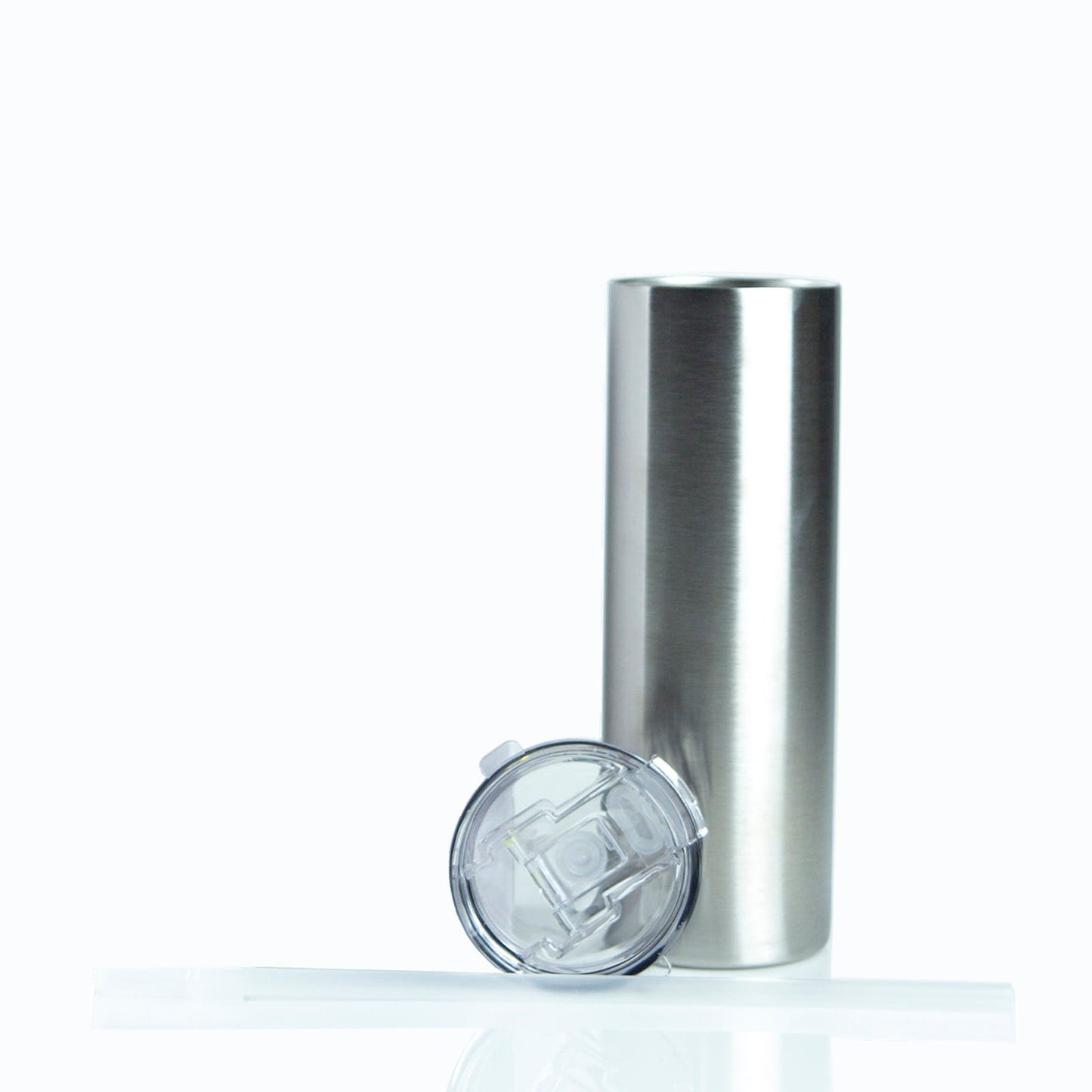 20oz STRAIGHT SKINNY PLUS TUMBLER W/ SCREW ON FLIP TOP LID CASE W/ STRAW (25 UNITS)