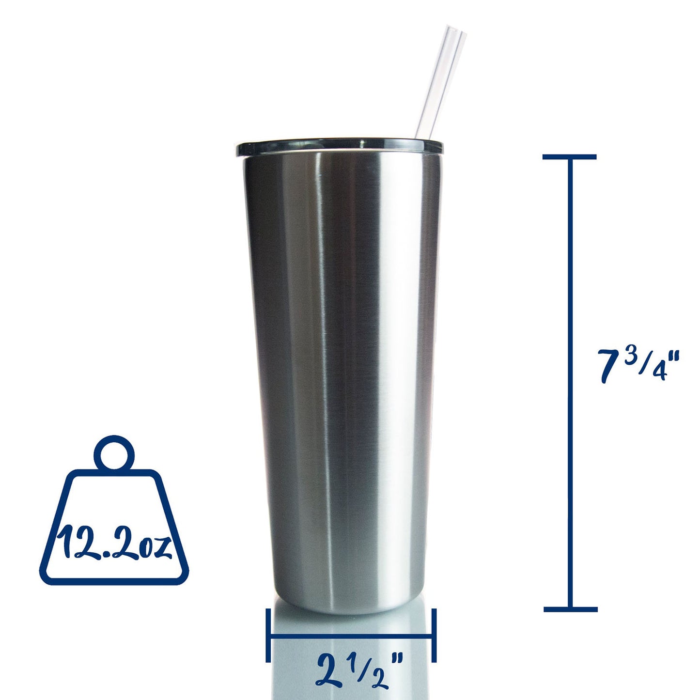 22oz SLIM TUMBLER W STRAW CASE (24 UNITS)