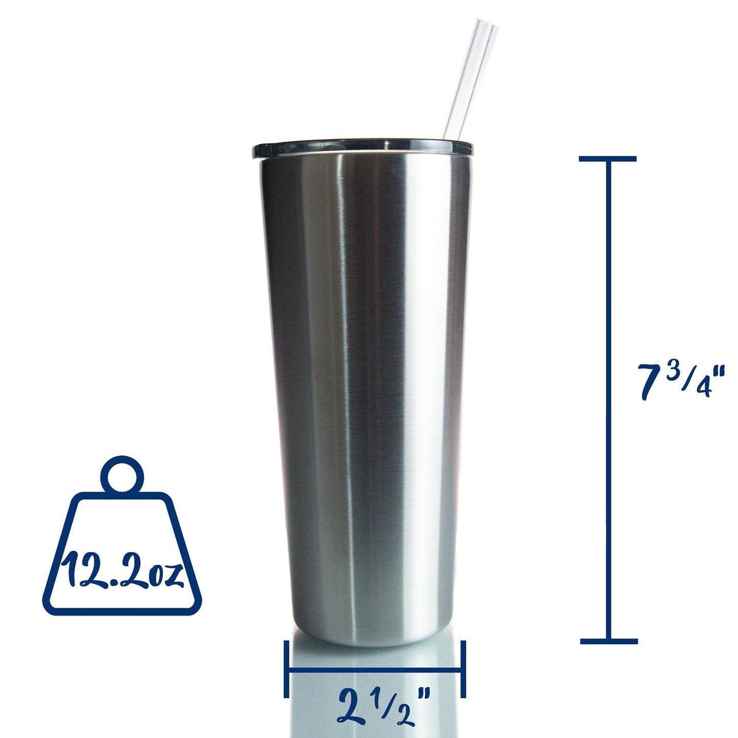 22oz SUBLIMATABLE SLIM TUMBLER W STRAW CASE (24 UNITS)