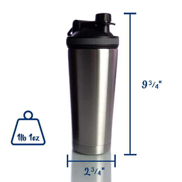 25oz CLASSIC SHAKER BOTTLE CASE (25 UNITS) - BLACK