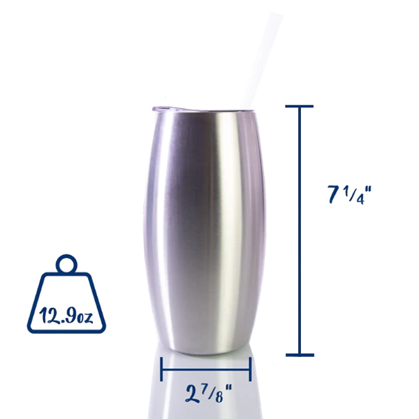25oz STEMLESS TUMBLER W/STRAW CASE (25 UNITS)
