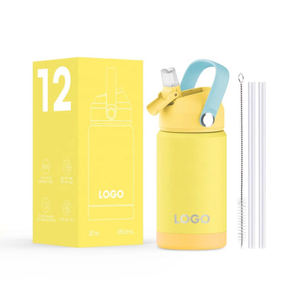12OZ STAINLESS STEEL INSULATED WATER BOTTLE WITH LEAK PROOF SILICONE BOOT FOR KIDS