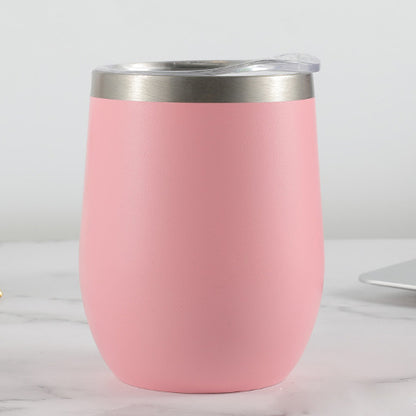 12 oz STAINLESS STEEL STEMLESS WINE TUMBLER - Pink