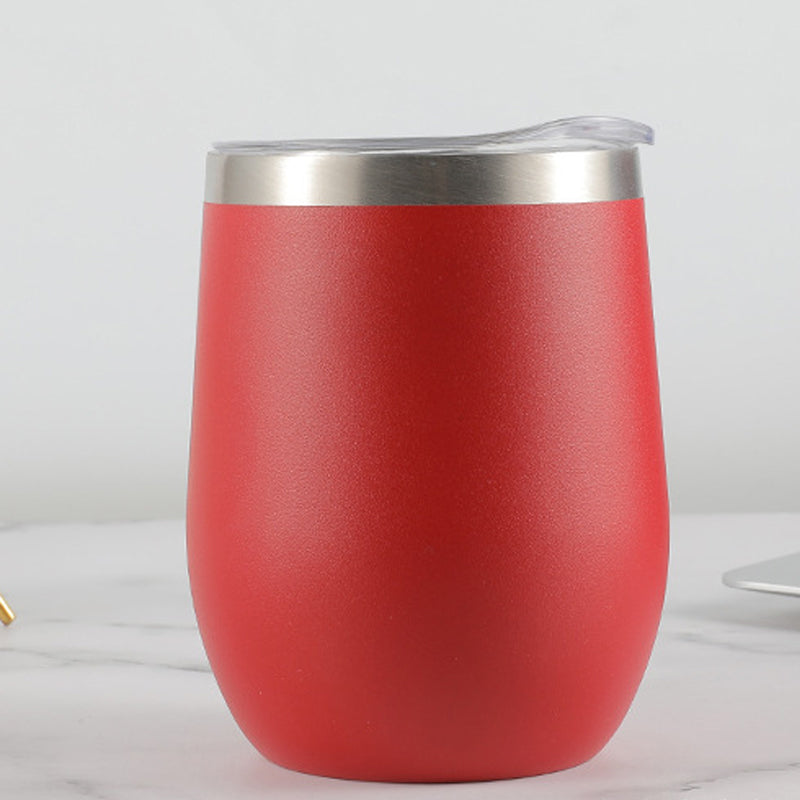 12 oz STAINLESS STEEL STEMLESS WINE TUMBLER - Red