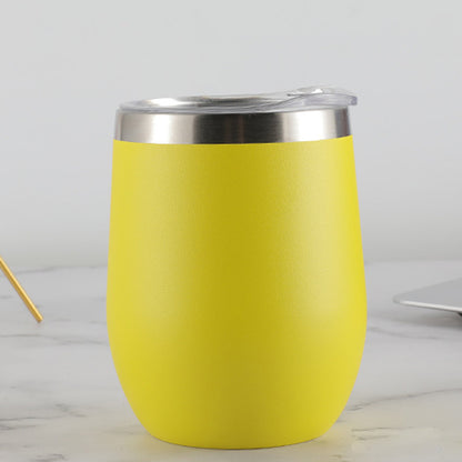12 oz STAINLESS STEEL STEMLESS WINE TUMBLER - Yellow